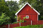 Maison en bois rouge