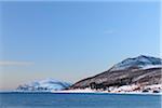 Winter Scene Norway, Vasstrand, Sorfjorden,Tromso, Troms, Norway