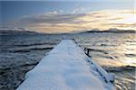 Snow Covered Dock, Nordbotn, Storevla, Tromso, Troms, Norway