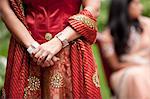 Close-Up of Hindu Bride Wearing Traditional Gown