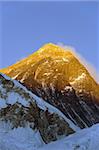 Coucher de soleil sur le mont Everest, 8850m, région de l'Everest Solu Khumbu, Parc National de Sagarmatha, Himalaya, Népal, Asie