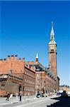 Radhus (City Hall) clock tower, Copenhagen, Denmark, Scandinavia, Europe