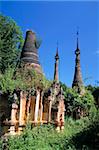 Alte Stupas, Indein Ausgrabungsstätte, Inle-See, Shan State, Myanmar (Birma), Asien
