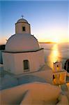 Fira, l'île de Santorini (Thira), Iles des Cyclades, Aegean, îles grecques, Grèce, Europe
