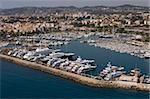 Vue depuis l'hélicoptère de Antibes, Alpes-Maritimes, Provence, Côte d'Azur, French Riviera, France, Méditerranée, Europe