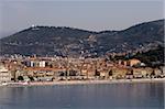 View from helicopter of Nice, Alpes-Maritimes, Provence, Cote d'Azur, French Riviera, France, Mediterranean, Europe