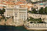 View from helicopter of Oceanography Museum, Monaco, Cote d'Azur, Europe