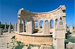 Marché, Leptis Magna, Site du patrimoine mondial de l'UNESCO, la Tripolitaine, la Libye, en Afrique du Nord, Afrique