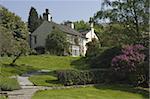 A view from grounds to Rydal Mount, home of William Wordsworth who died here in 1850, near Grasmere, Lake District National Park, Cumbria, England, United Kingdom, Europe