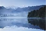 Lake Matheson, Mount Tasman and Mount Cook, Westland Tai Poutini National Park, UNESCO World Heritage Site, West Coast, Southern Alps, South Island, New Zealand, Pacific