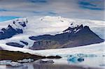 Fjallsarlon glacial lake and Fjallsjokull (Oraefajokull) glacier near Jokulsarlon glacial lagoon, south-east Iceland (Austurland), Iceland, Polar Regions