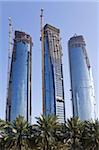 New tall office building construction, Abu Dhabi, United Arab Emirates, Middle East