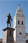 Santo Domingo Church and statue of Marshal Mariscal Sucre, Historic Center, UNESCO World Heritage Site, Quito, Ecuador, South America