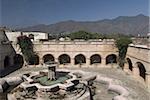 The ruined cloisters and gardens of Church and Convent de Nuestra Senora of La Merced, Antigua,UNESCO World Heritage Site, Guatemala, Central America