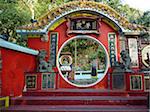 Door protected by lions at the Life Guard Club in Repulse Bay, Hong Kong, China, Asia