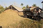 Rice processing, Siem Reap, Cambodia, Indochina, Southeast Asia, Asia
