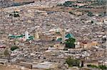 Vue sur la vieil médina de Fès, patrimoine mondial UNESCO, Maroc, Afrique du Nord, Afrique