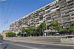 Huge apartment building in the old Soviet style, Yerevan, Armenia, Caucasus, Central Asia, Asia