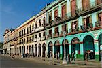 Colonial vieil maisons dans le centre de la Havane, Cuba, Antilles, Caraïbes, Amérique centrale