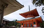 Konpon Daito (Great Stupa) pagoda at the Dai Garan Buddhist temple area of Mount Koya, Wakayama, Japan, Asia