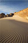 Pattern of sun on sand dune in Sinai, Egypt, North Africa, Africa