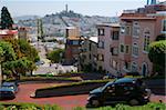 Lombard Street, la rue la plus sinueuse dans le monde, San Francisco, Californie, États-Unis d'Amérique, l'Amérique du Nord