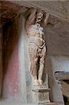 Terracotta Telamons in the Tepidarium in the Forum Baths, Pompeii, UNESCO World Heritage Site, Campania, Italy, Europe