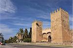 Old Town Gate and fortified walls, Alcudia, Majorca, Balearic Islands, Spain, Europe