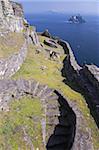 Monastère celtique, Skellig Michael, patrimoine mondial de l'UNESCO, comté de Kerry, Munster, Irlande, Europe