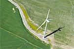 Aerial View of Wind Turbine in Field near Jerez de la Frontera, Cadiz Province, Andalusia, Spain