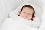 Baby sleeping in a bassinet