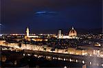 Paysage de nuit, Florence, Italie