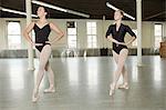 Ballerinas dancing in studio