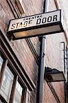 Stage door of West End theatre, London