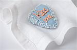 Heart-Shaped Cookie on Cloth Napkin