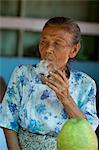 Portrait of Woman Smoking, Myanmar