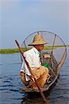 Fischer auf Boot, Inle See, Myanmar