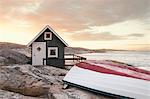 Cabane sur le rivage à Surise, Bohuslaen, Vastra Gotaland comté Gotaland, Suède