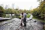 Couple dans la ville de New York, New York, USA