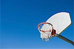Basketball hoop, low angle view