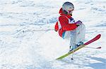 Male Freestyle Skier Getting Some Air