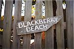 Sign Pointing towards Blackberry Beach on Orcas Island, San Juan Islands, Washington, USA