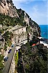 Coastal Road in der Nähe von Amalfi, Amalfiküste, Lazio, Italien