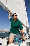 Man on sailboat