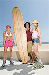 Young people with surfboard