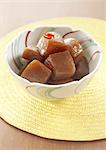 Konjac simmered in spicy soy sauce