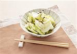 Cabbage and salted seaweed dressed in sesame oil