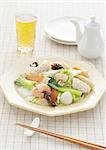 Stir fried seafood and vegetables