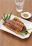 Broiled eel dipped in a sweet soy sauce-base sauce
