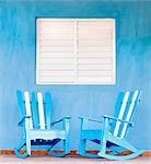 Traditional rocking chairs in Vinales, Cuba, Caribbean